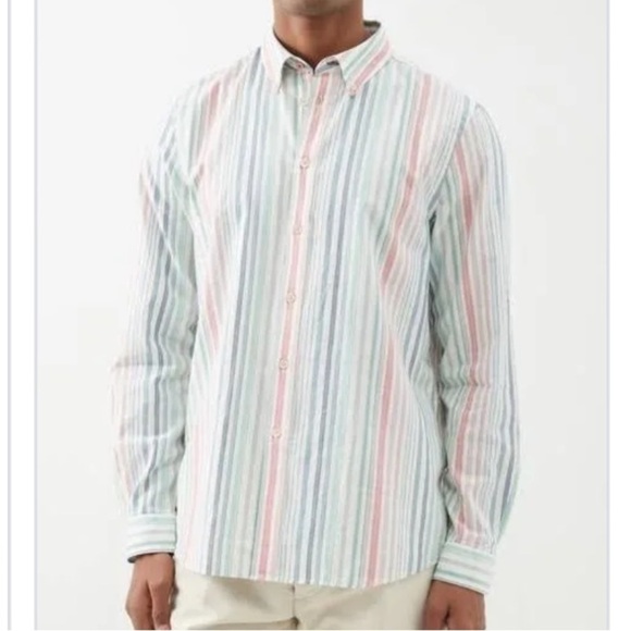 Faconnable Other - Faconnable Button Down Shirt Rainbow Striped, Men’s XXL